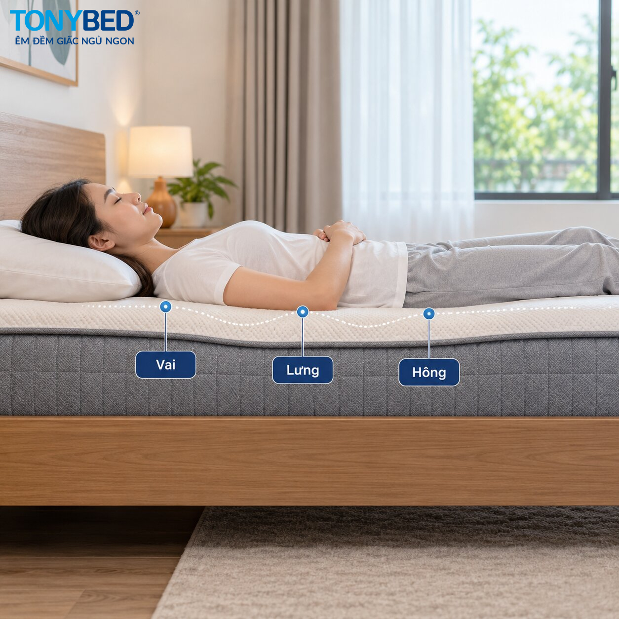 Dấu hiệu nệm phù hợp với người đau lưng khi nằm