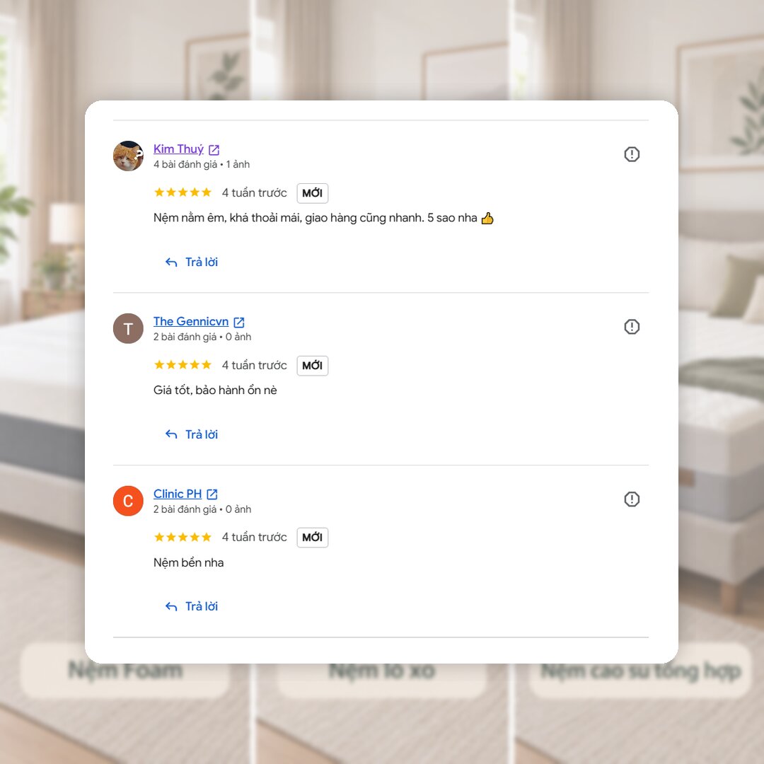Review 5 sao Tonybed trên Google Maps