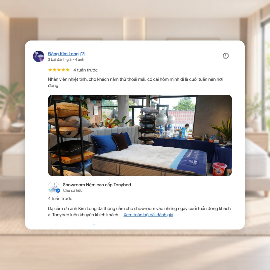 Đánh giá khách hàng Tonybed trên Google Maps